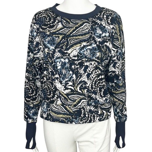 Joie Tops - Joie Women's Paisley Printed Long‎ Sleeve Pullover Sweatshirt With Thumbholes S